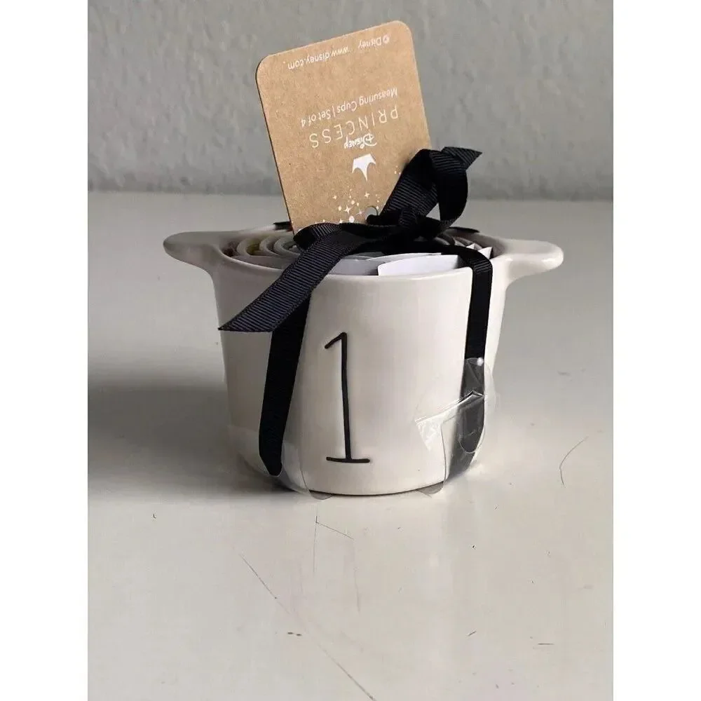 RAE DUNN Disney Princess‎ Silhouette Watercolor Ceramic Measuring Cups Set Of 4